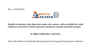 Bonus imprese energivore, cessione del credito dal 7 luglio con comunicazione alle Entrate
