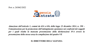Dichiarazione IVA 2022 omessa: dalle Entrate l'invito a mettersi in regola e le istruzioni su come rimediare