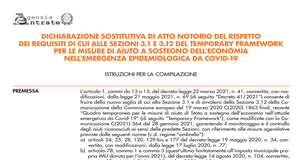 Aiuti di Stato: anche la garanzia sui finanziamenti nell'autodichiarazione