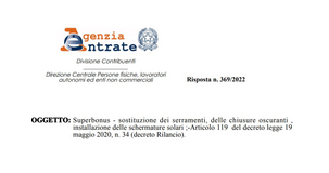 Superbonus 110 per cento finestre: i chiarimenti delle Entrate su serramenti, oscuranti e schermature