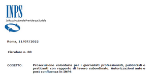 Contributi giornalisti, le istruzioni INPS per la prosecuzione volontaria