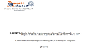 Banche dati online in abbonamento con IVA al 4%