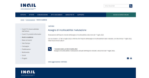Assegno di incollocabilità INAIL: rivalutato l'importo per il 2022 