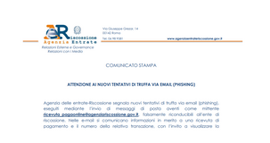 Mail dall'Agenzia delle Entrate Riscossione su ricevute di pagamento? È un tentativo di truffa