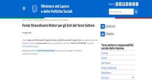 Fondo straordinario ristori ETS: al via le domande dal 18 luglio 