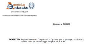 Regime impatriati: niente proroga se il versamento non è sufficiente, ma l'importo è recuperabile 