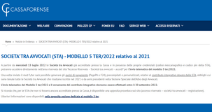 Modello 5 ter telematico anche per le Società tra Avvocati