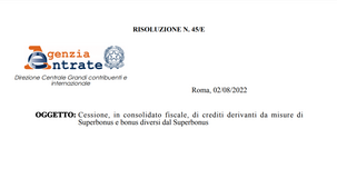 Cessione del credito bonus edilizi, non conta come primo passaggio nel caso di consolidato fiscale