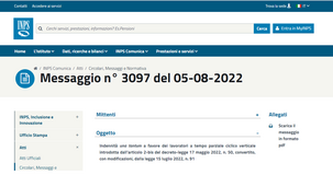 Bonus part time, prime istruzioni INPS: pagamento dell'indennità di 550 euro con riserva