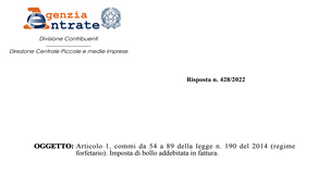 Regime forfettario, per la flat tax fa reddito anche il bollo addebitato in fattura al cliente 