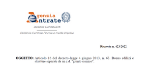 Sismabonus, l'agevolazione spetta solo per gli acquisti successivi alla demolizione
