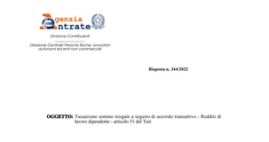 La tassazione delle somme a titolo transattivo 