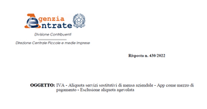 IVA pagamento pasti con app, nessuna agevolazione: non sostituisce il servizio di mensa aziendale
