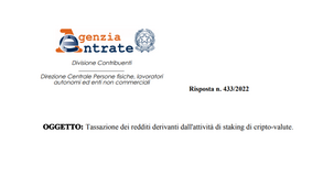 I premi sullo staking sono redditi di capitale da tassare al 26 per cento