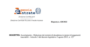Pagamenti tracciabili, sono necessari per la riduzione dei termini di accertamento