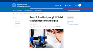 Trasferimento tecnologico: 7,5 milioni di euro del PNRR per Università, enti pubblici e IRCCS
