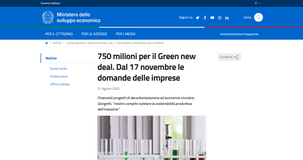 Green new deal, per le imprese 750 milioni di euro: domande dal 17 novembre 2022