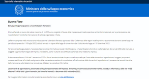 Bonus fiere, piattaforma attiva dal 7 settembre per prepararsi all'invio dell'istanza 