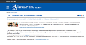 Tax credit librerie 2022, domanda fino alla scadenza del 7 novembre: arriva la proroga 