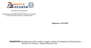 Pensioni, restituzione con o senza ritenute? Dall'Agenzia delle Entrate i chiarimenti