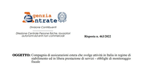 Imprese assicurative estere in LPS: d'obbligo il monitoraggio delle operazioni transfrontaliere sin dal 2017