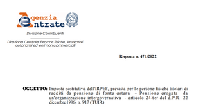 Flat tax pensionati esteri, via libera anche per chi riceve somme dall'INPS