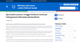 Ape social e precoci: le novità della Legge di Bilancio 2018