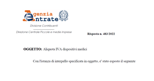 IVA dispositivi medici, si applica l'aliquota del 10 per cento