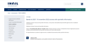Bando ISI INAIL 2021, click day per l'invio della domanda il 16 novembre 
