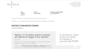 Digitour: dal 12 ottobre al via la domanda per il credito d'imposta agenzie di viaggio e tour operator