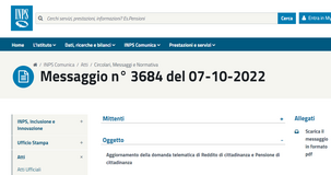 Reddito di cittadinanza, l'INPS aggiorna il modulo per fare domanda
