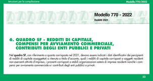 Il Quadro SF del Modello 770/2022 per i redditi di capitale