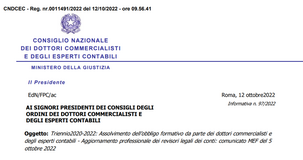 Crediti formativi 2020/22, i chiarimenti sugli obblighi per commercialisti e revisori legali