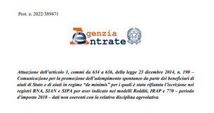 Aiuti di Stato, mancata registrazione per dati incoerenti: in arrivo una PEC dall'Agenzia delle Entrate 