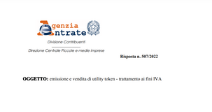 Cessione di utility token fuori dal campo di applicazione dell'IVA
