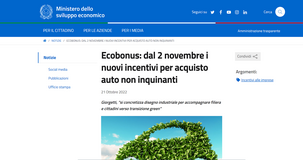 Ecobonus auto 2022: dal 2 novembre al via le domande per l'acquisto di veicoli non inquinanti