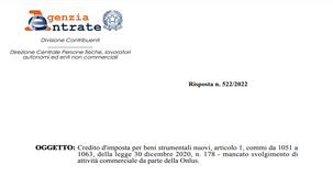 Beni strumentali: le Onlus possono accedere al credito d'imposta solo per le attività commerciali