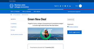 Green new deal: domanda dal 4 novembre per il finanziamento di progetti di ricerca e sviluppo 