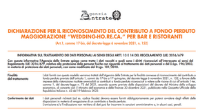 Contributi a fondo perduto aggiuntivi per la ristorazione, pagamento con autodichiarazione
