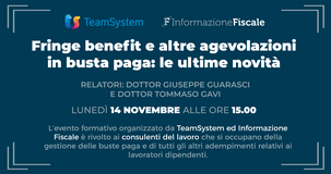 Fringe benefit e altre agevolazioni in busta paga: le ultime novità nel webinar del 14 novembre
