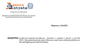 Art bonus: la concessione di uno spazio pubblico non apre le porte del credito d'imposta