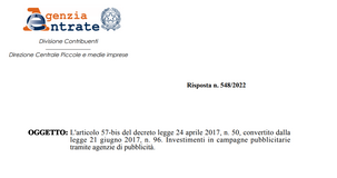 Bonus pubblicità anche se ci si affida a un'agenzia?