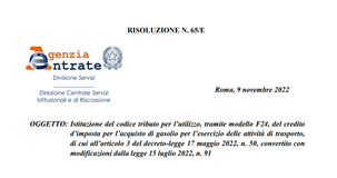 Bonus carburante autotrasportatori: pronto il codice tributo per la compensazione con modello F24