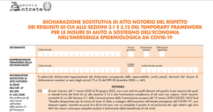 La casella ES per gli aiuti di Stato 
