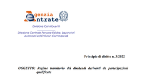 Distribuzione dividendi, regime di tassazione transitorio: delibera entro il 2022, pagamento anche successivo