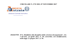 Split payment IVA 2017: circolare Agenzia delle Entrate n. 27/E