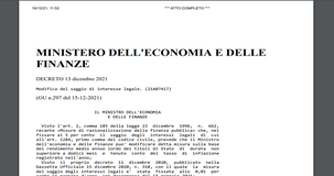 Gli effetti dell'aumento al 5% del tasso di interesse legale