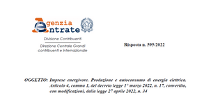 Bonus energia imprese, i chiarimenti su calcolo e requisiti nel caso dell'autoconsumo
