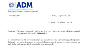 Accise gas e energia elettrica, i chiarimenti delle Dogane in caso di fusione societaria