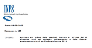 Cessione del quinto delle pensioni, nuovo aggiornamento dei tassi: i valori dal 1° gennaio 2023